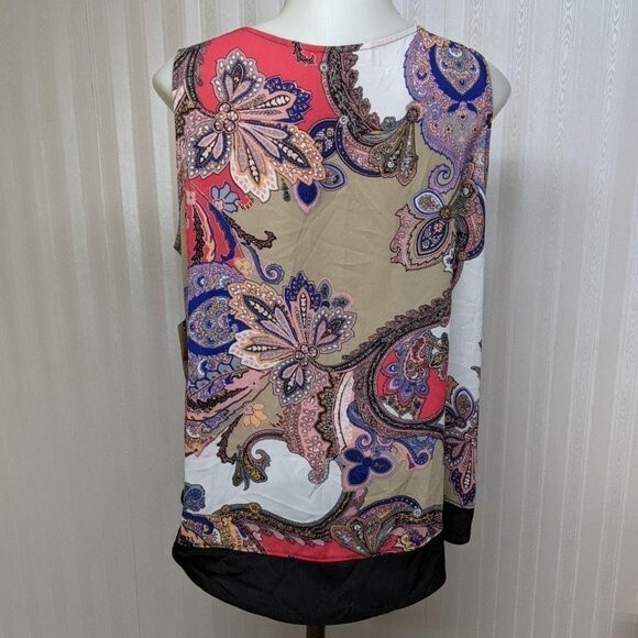 NWT Dana Buchman Top Medium Paisleys Sleeveless Laser Cuts T M NEW - Picture 4 of 9